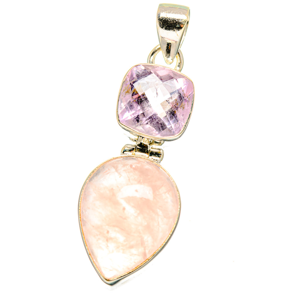 Rose Quartz Pendants handcrafted by Anasilvercos - PD15474