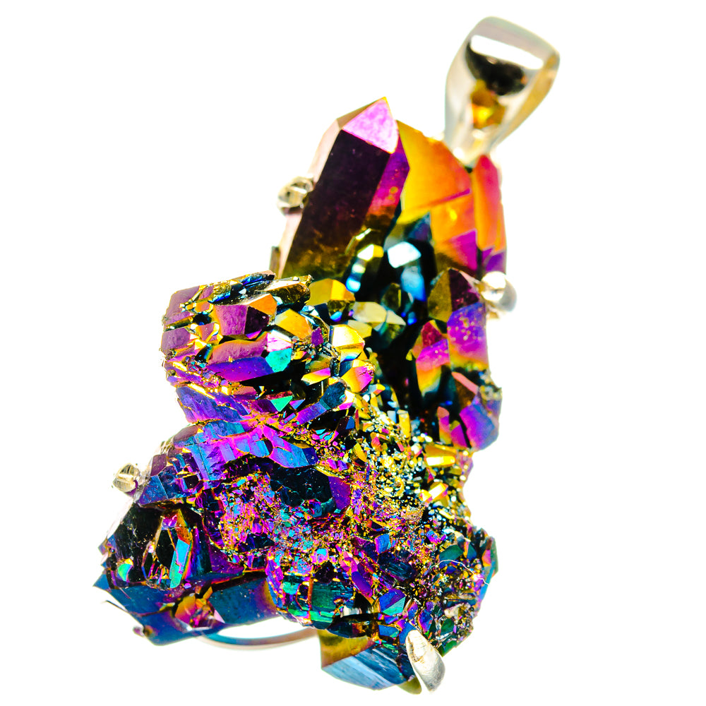 Titanium Sunshine Druzy Pendants handcrafted by Anasilvercos - PD15491
