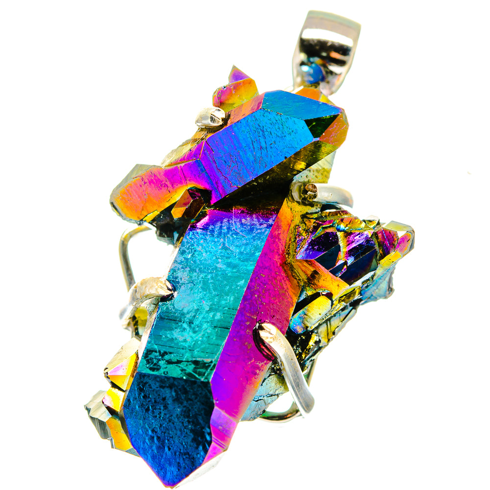 Titanium Sunshine Druzy Pendants handcrafted by Anasilvercos - PD15493