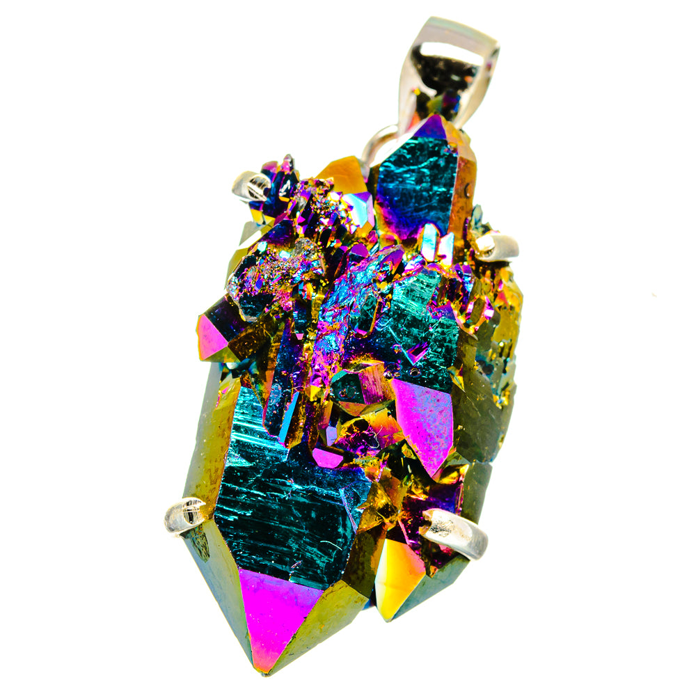 Titanium Sunshine Druzy Pendants handcrafted by Anasilvercos - PD15494