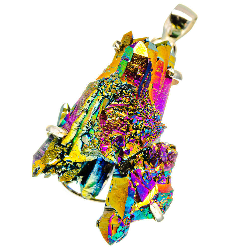 Titanium Sunshine Druzy Pendants handcrafted by Anasilvercos - PD15496