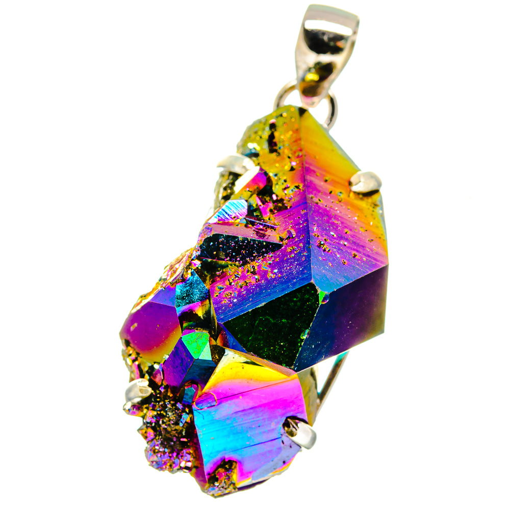 Titanium Sunshine Druzy Pendants handcrafted by Anasilvercos - PD15497
