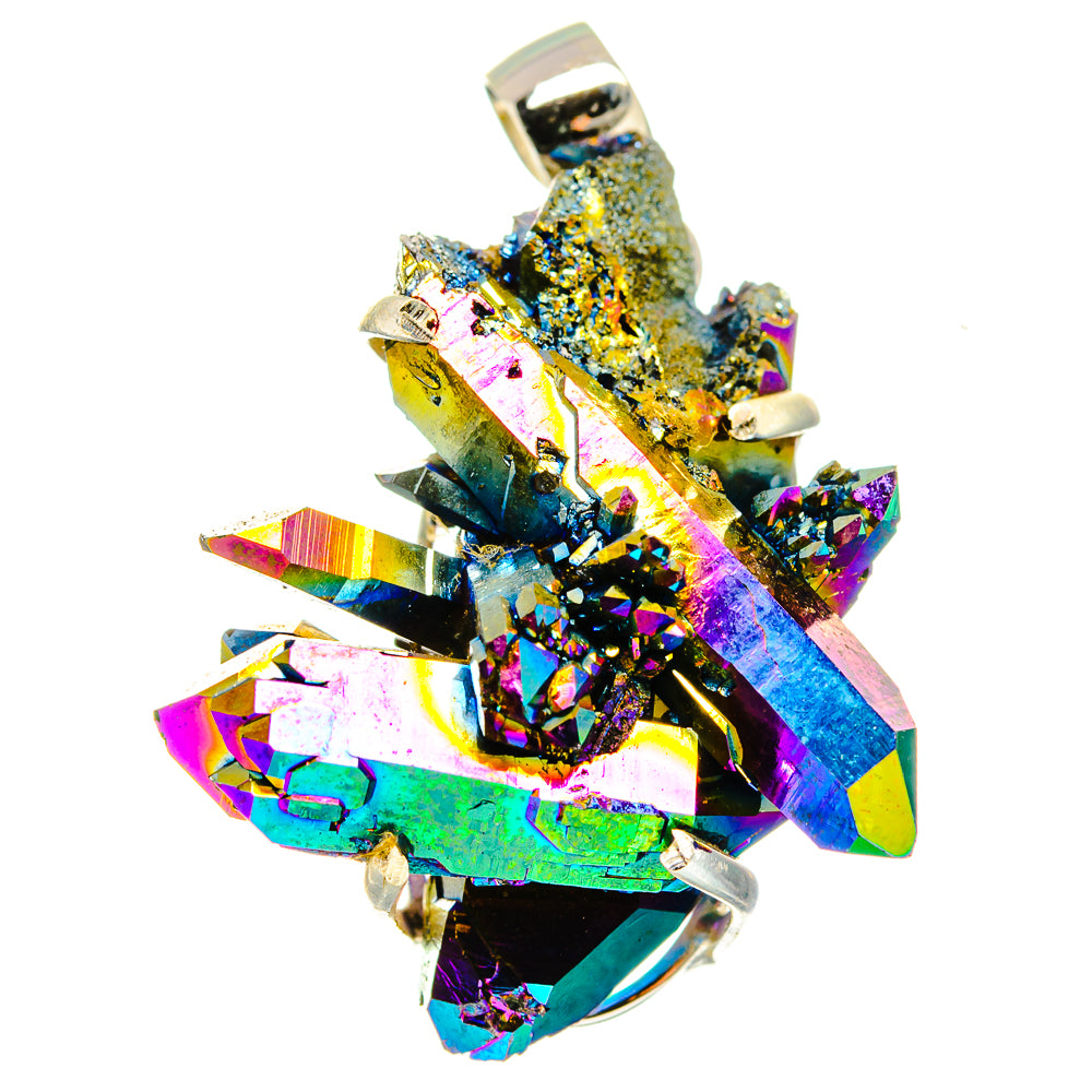 Titanium Sunshine Druzy Pendants handcrafted by Anasilvercos - PD15498