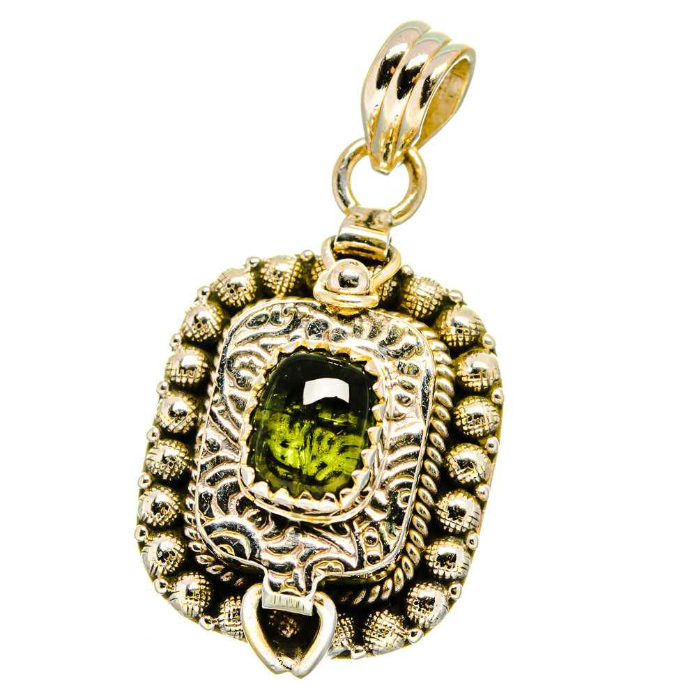 Green Tourmaline Pendants handcrafted by Anasilvercos - PD15505