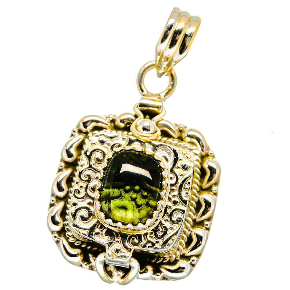 Green Tourmaline Pendants handcrafted by Anasilvercos - PD15507