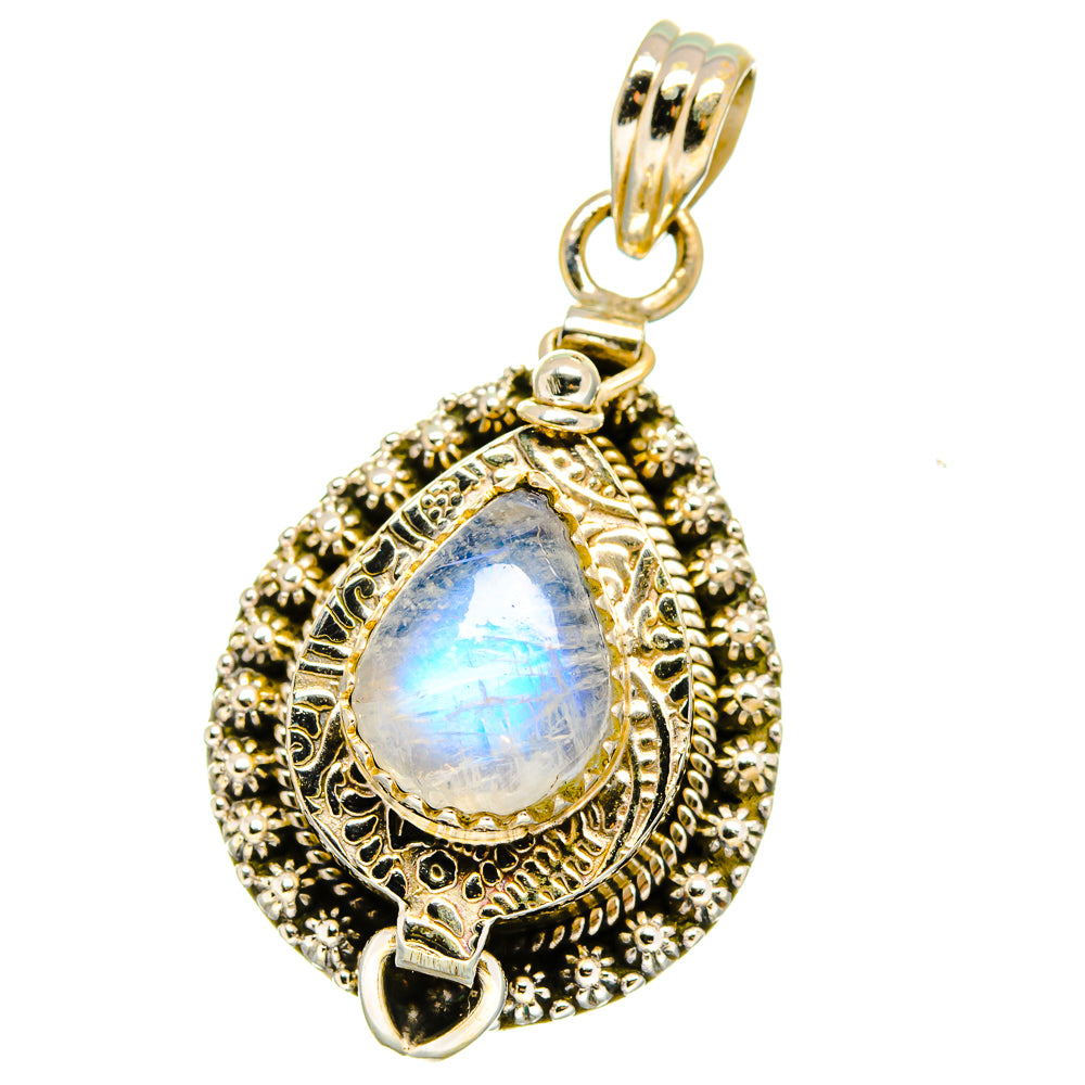 Rainbow Moonstone Pendants handcrafted by Anasilvercos - PD15516