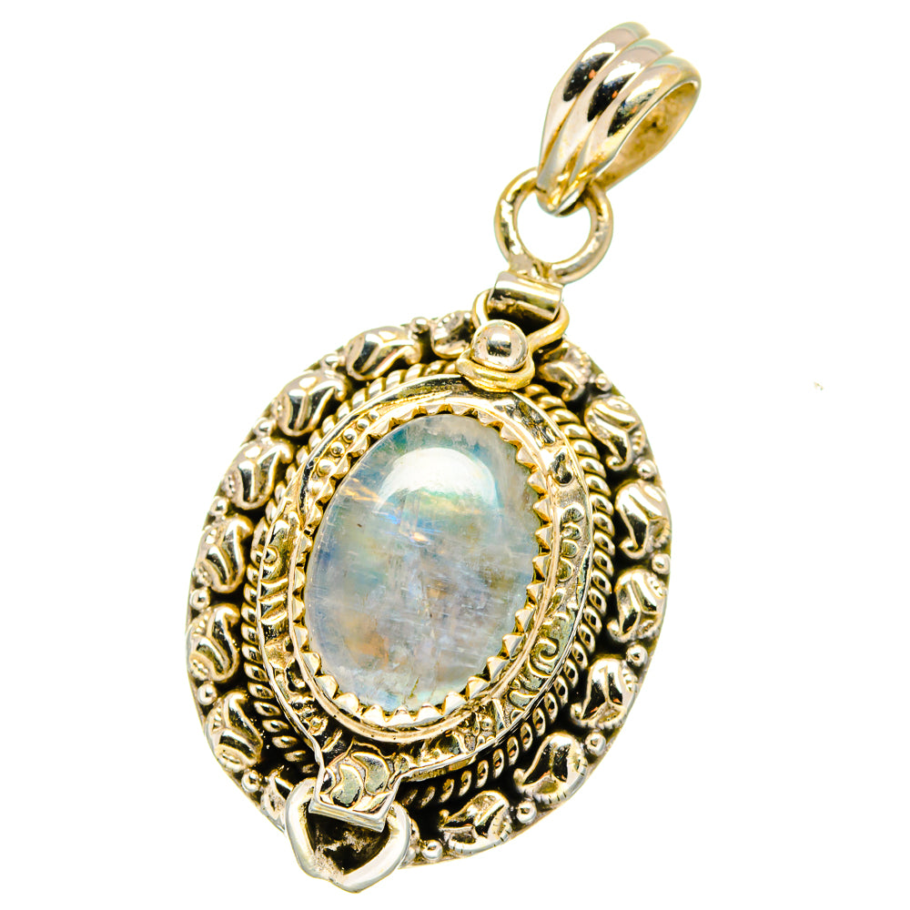 Rainbow Moonstone Pendants handcrafted by Anasilvercos - PD15519