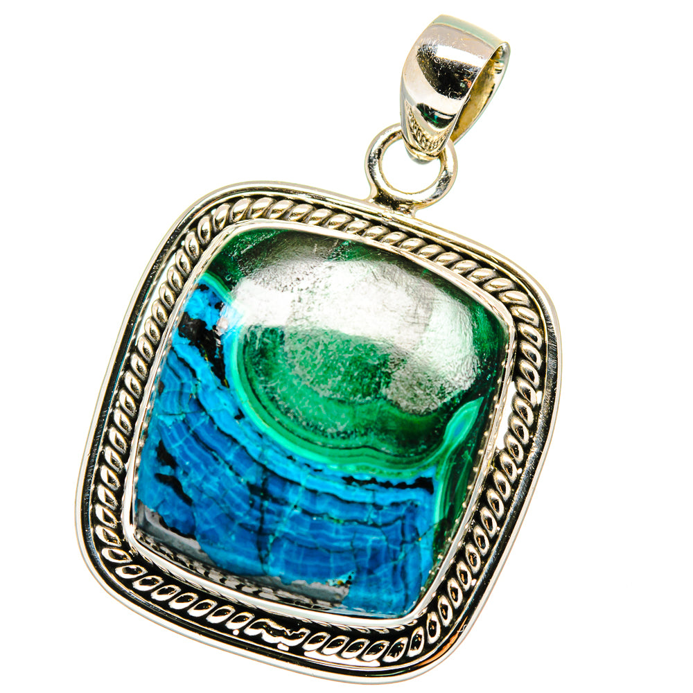Malachite In Chrysocolla Pendants handcrafted by Anasilvercos - PD15521