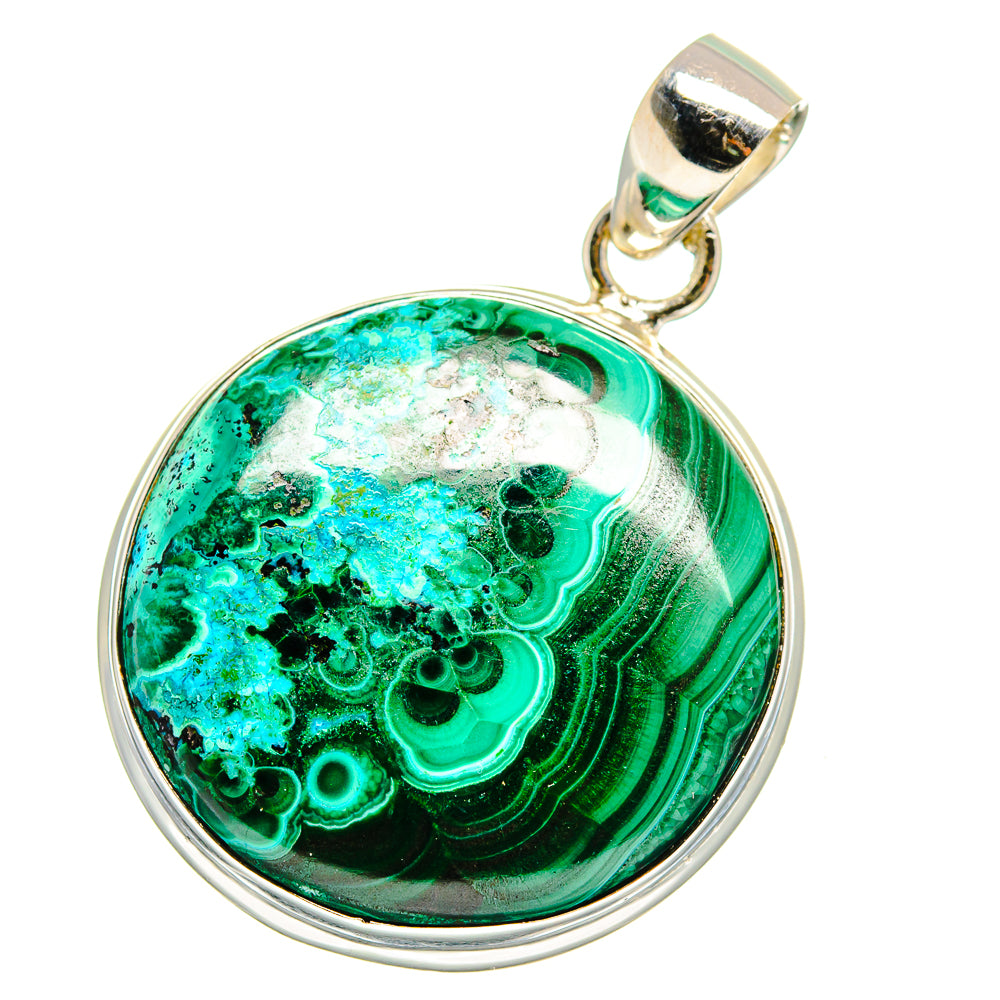 Malachite In Chrysocolla Pendants handcrafted by Anasilvercos - PD15541