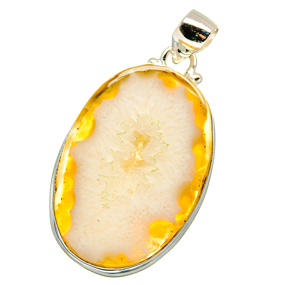 Yellow Geode Slice Pendants handcrafted by Anasilvercos - PD15591