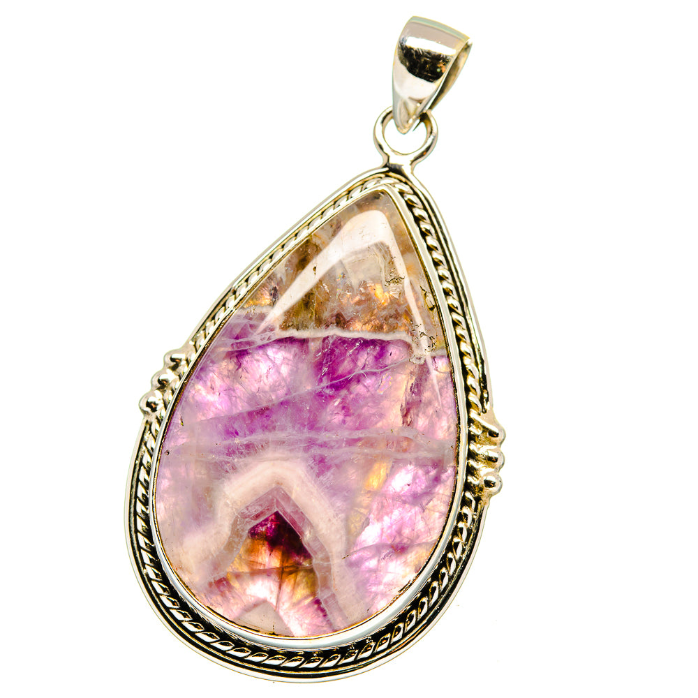 Chevron Amethyst Pendants handcrafted by Anasilvercos - PD15602