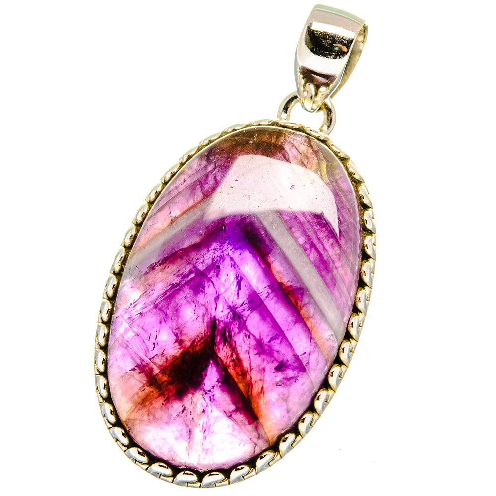 Chevron Amethyst Pendants handcrafted by Anasilvercos - PD15604