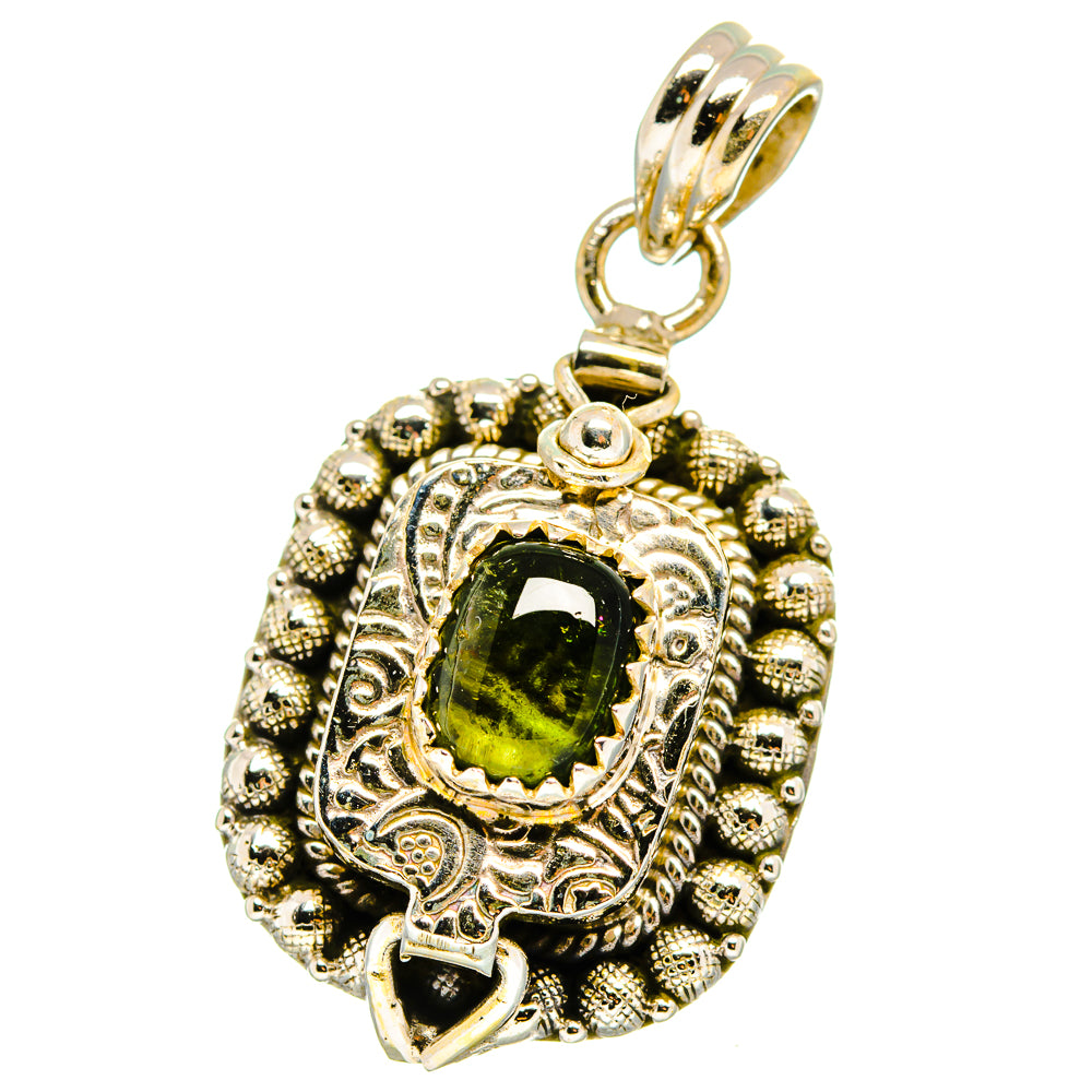 Green Tourmaline Pendants handcrafted by Anasilvercos - PD15621