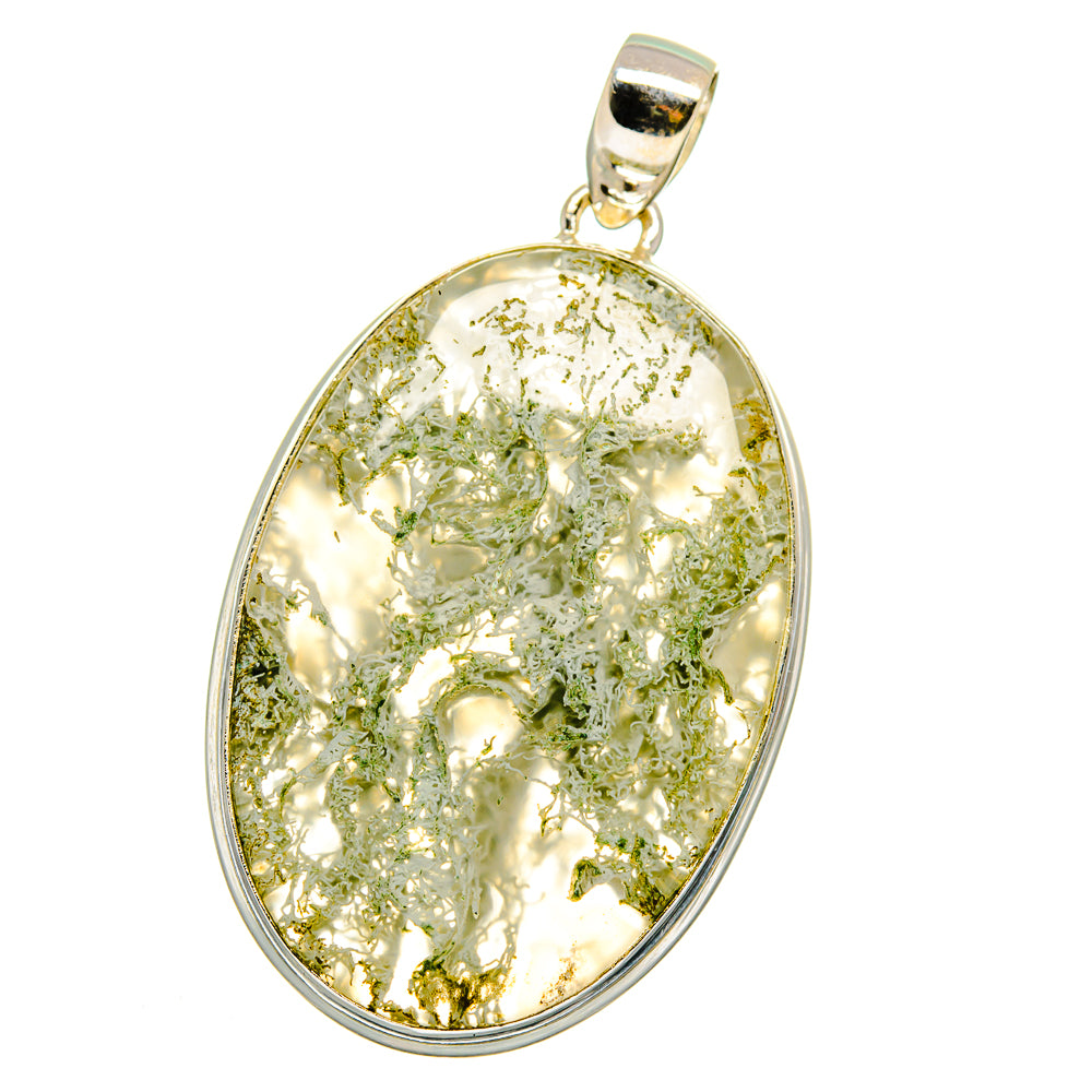 Green Moss Agate Pendants handcrafted by Anasilvercos - PD15692