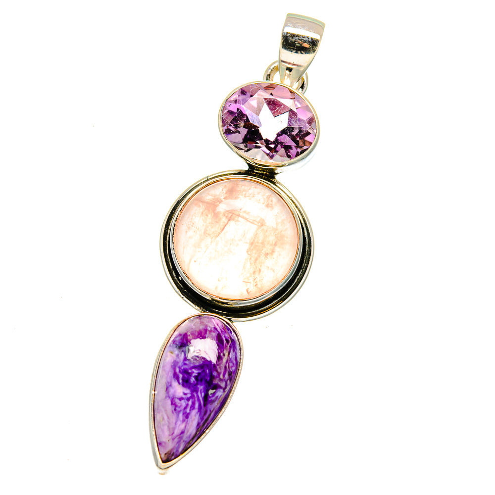 Rose Quartz Pendants handcrafted by Anasilvercos - PD15723