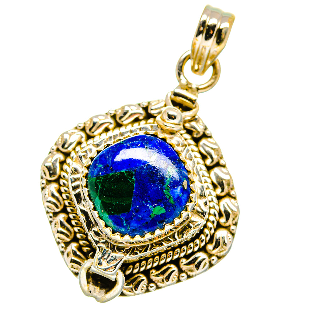 Azurite Malachite Pendants handcrafted by Anasilvercos - PD15809