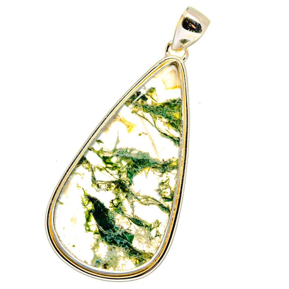 Green Moss Agate Pendants handcrafted by Anasilvercos - PD15932