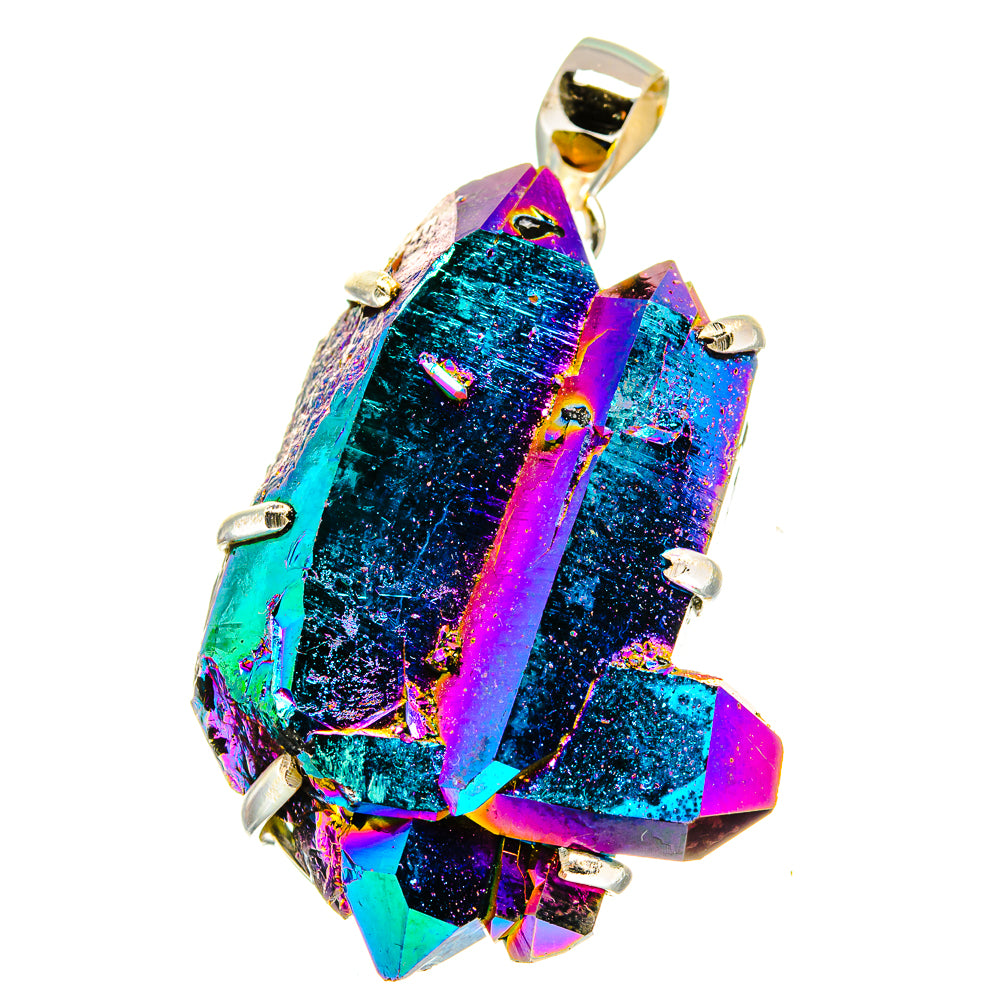 Titanium Sunshine Druzy Pendants handcrafted by Anasilvercos - PD15936