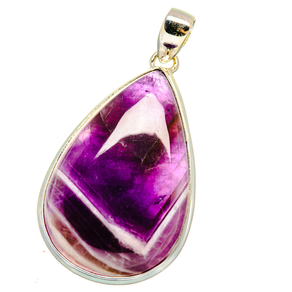 Chevron Amethyst Pendants handcrafted by Anasilvercos - PD15948