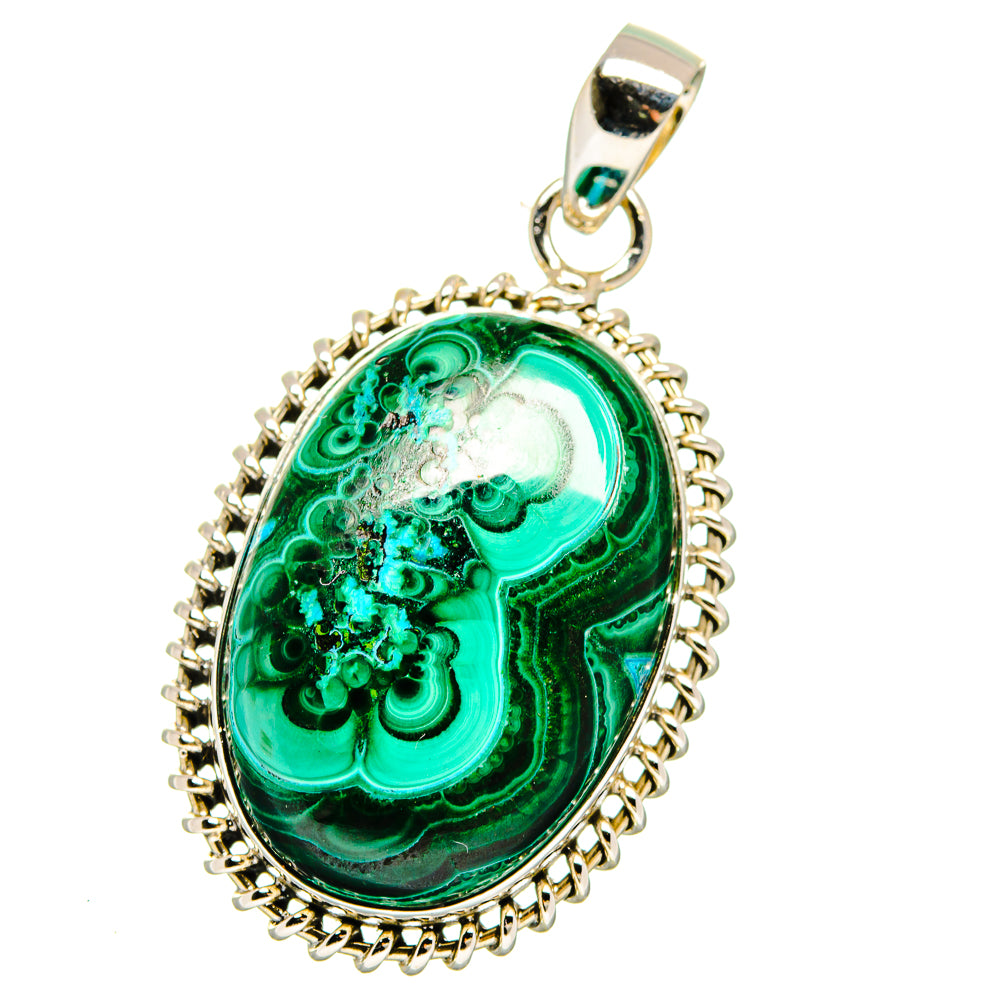 Malachite In Chrysocolla Pendants handcrafted by Anasilvercos - PD15978