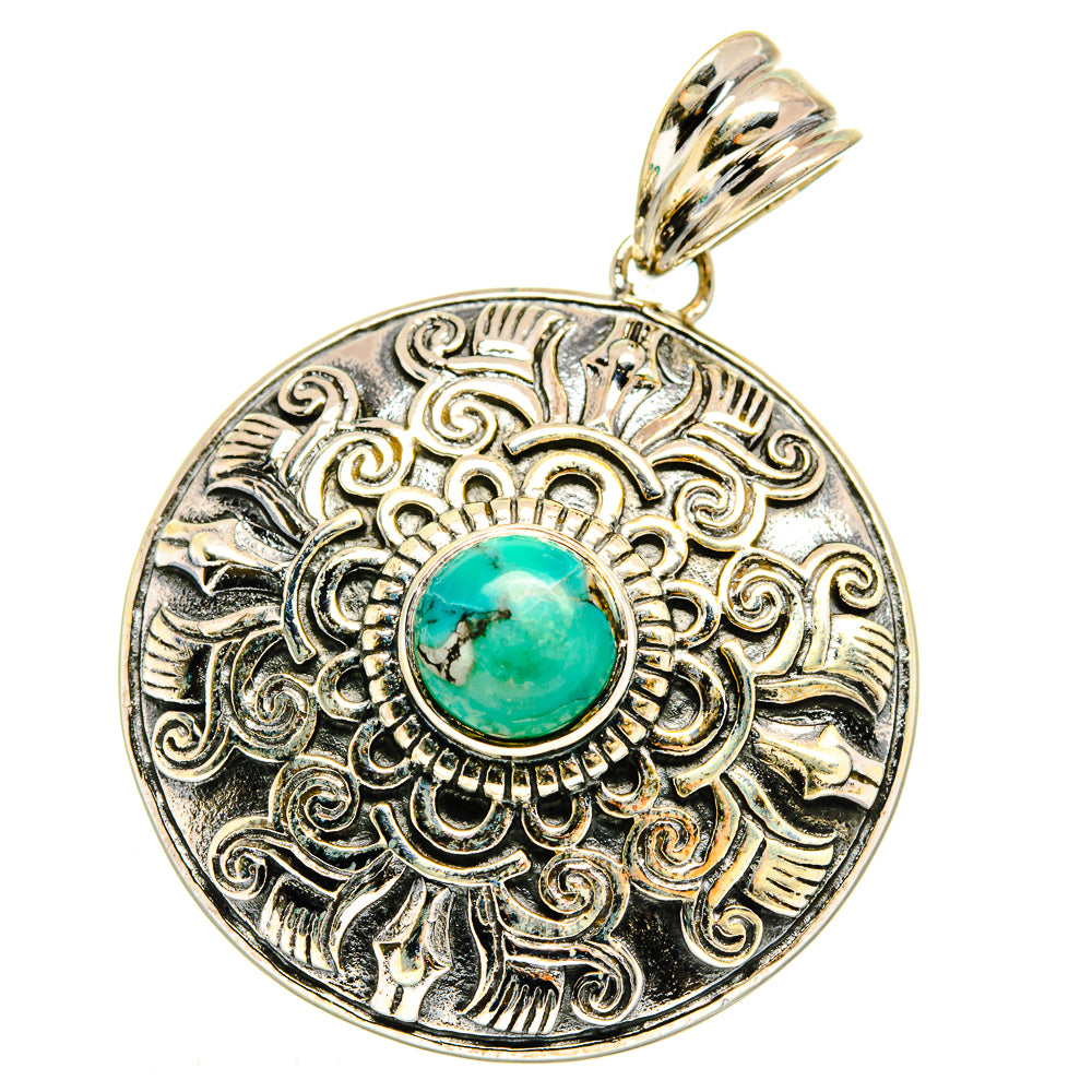 Tibetan Turquoise Pendants handcrafted by Anasilvercos - PD16026