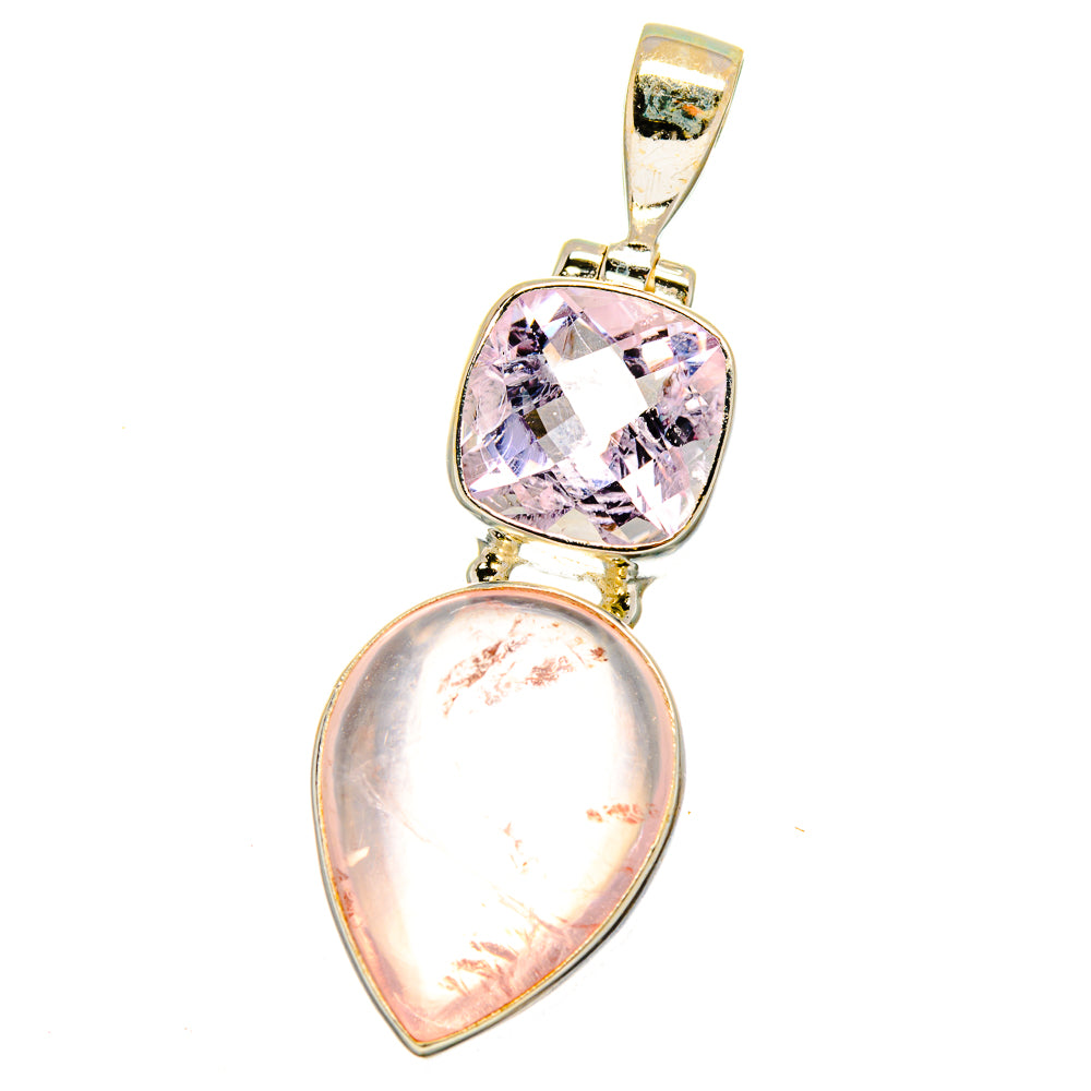 Rose Quartz Pendants handcrafted by Anasilvercos - PD16056