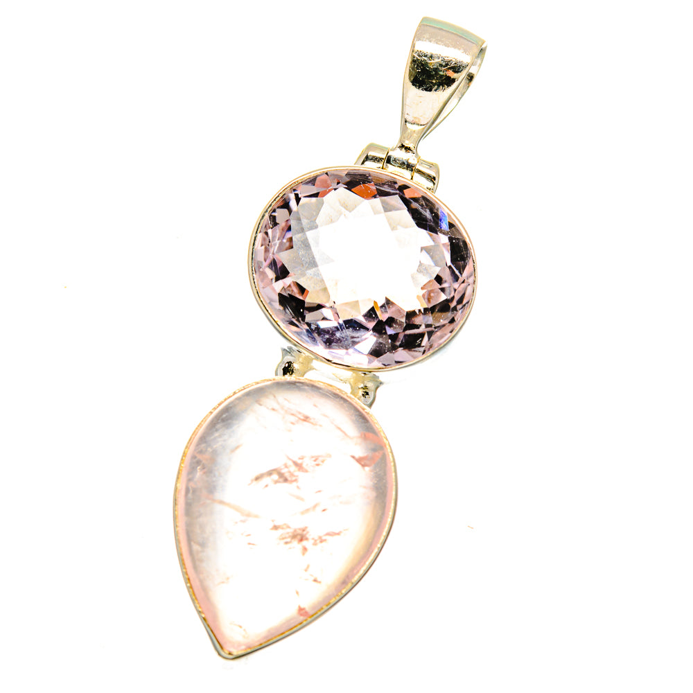 Rose Quartz Pendants handcrafted by Anasilvercos - PD16057