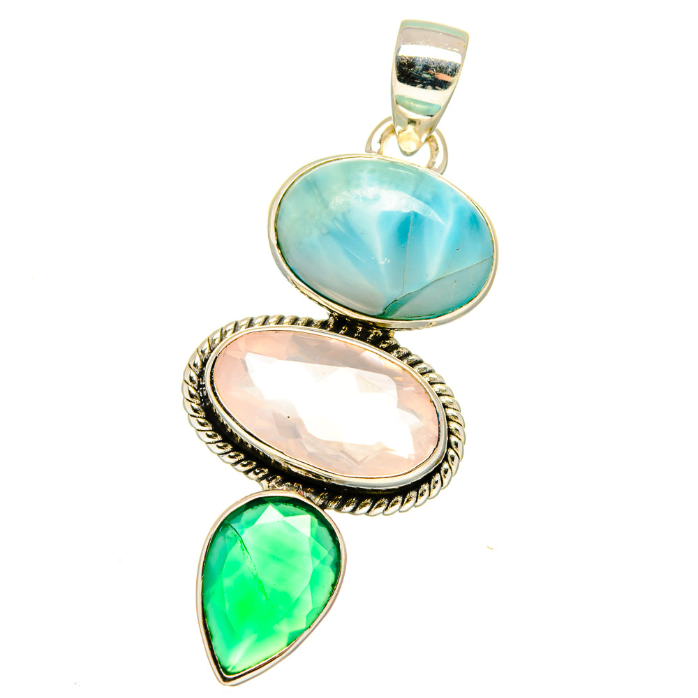 Rose Quartz Pendants handcrafted by Anasilvercos - PD16061