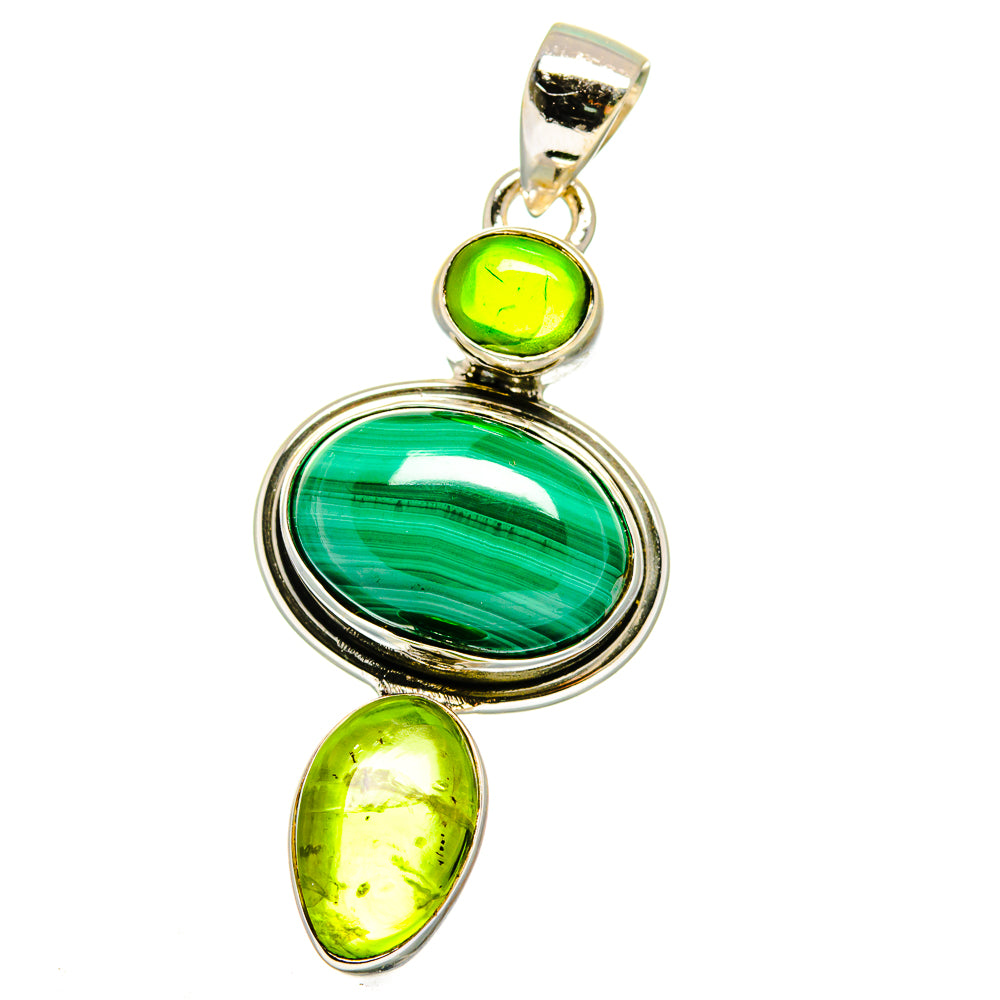 Malachite Pendants handcrafted by Anasilvercos - PD16083