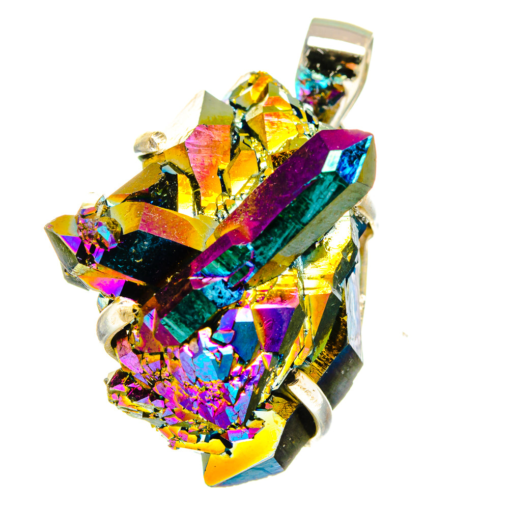 Titanium Sunshine Druzy Pendants handcrafted by Anasilvercos - PD16155