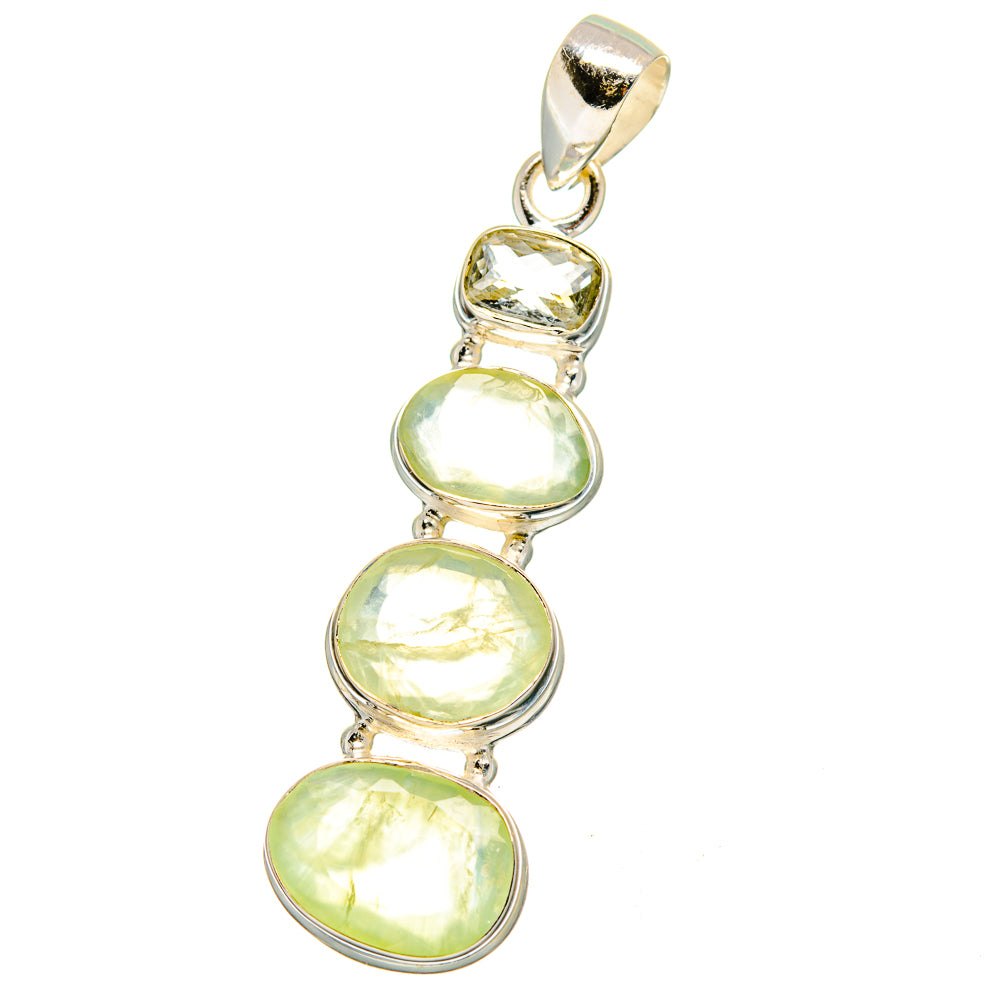 Prehnite Pendants handcrafted by Anasilvercos - PD16225