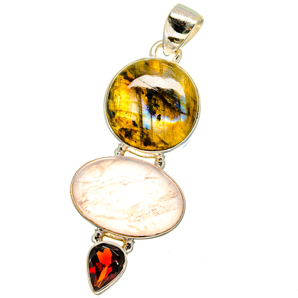 Rainbow Moonstone Pendants handcrafted by Anasilvercos - PD16228