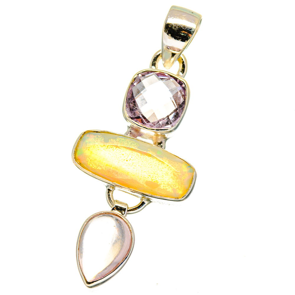 Ethiopian Opal Pendants handcrafted by Anasilvercos - PD16243
