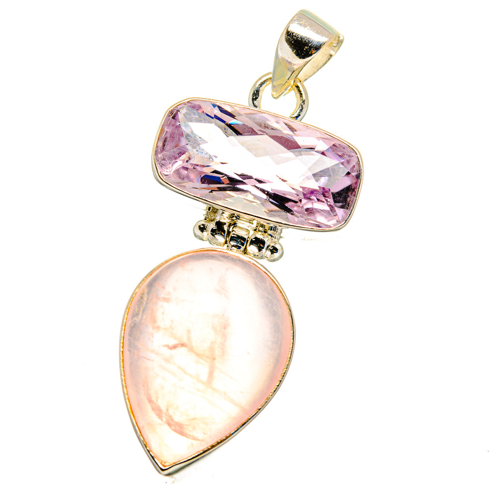 Rose Quartz Pendants handcrafted by Anasilvercos - PD16248