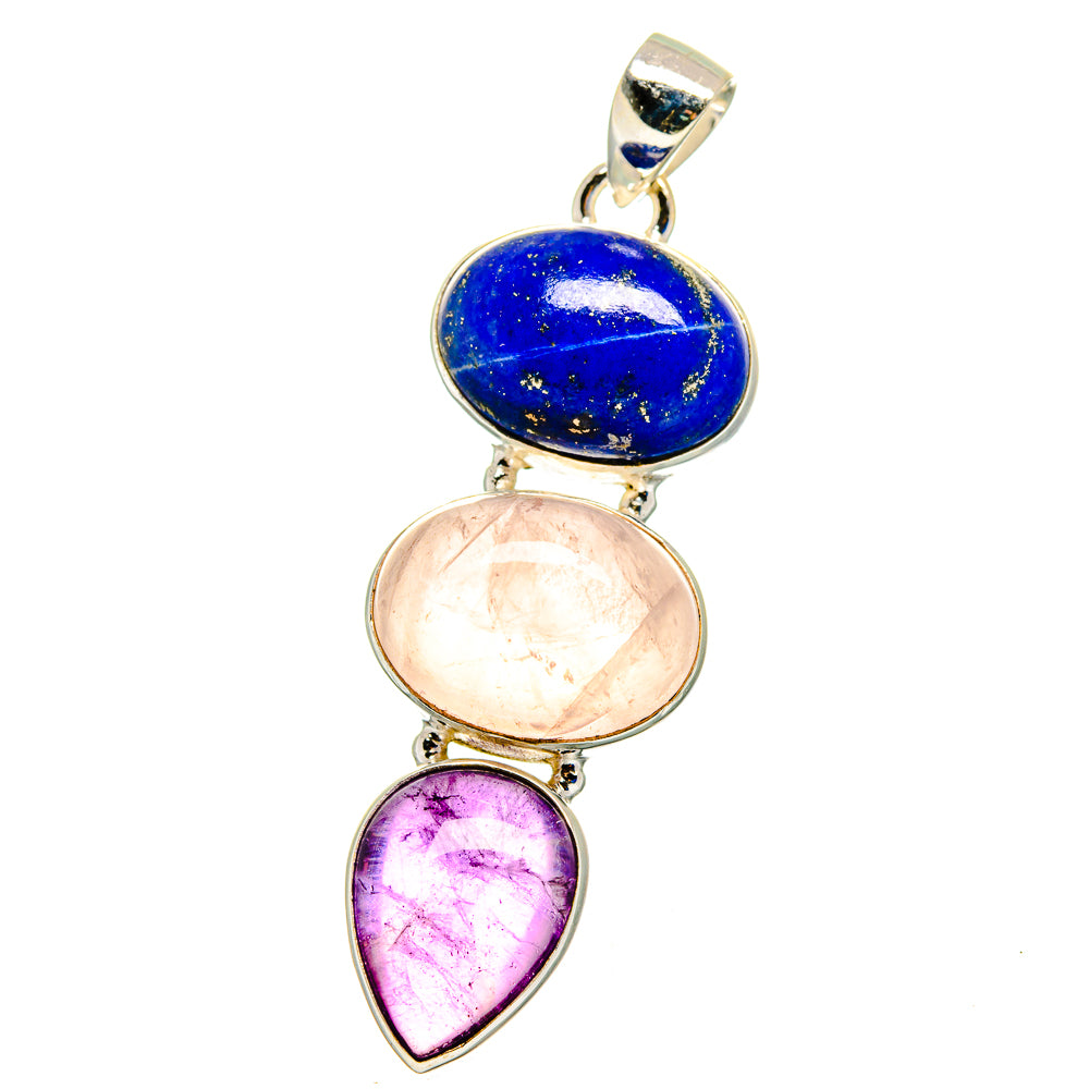 Rose Quartz Pendants handcrafted by Anasilvercos - PD16271