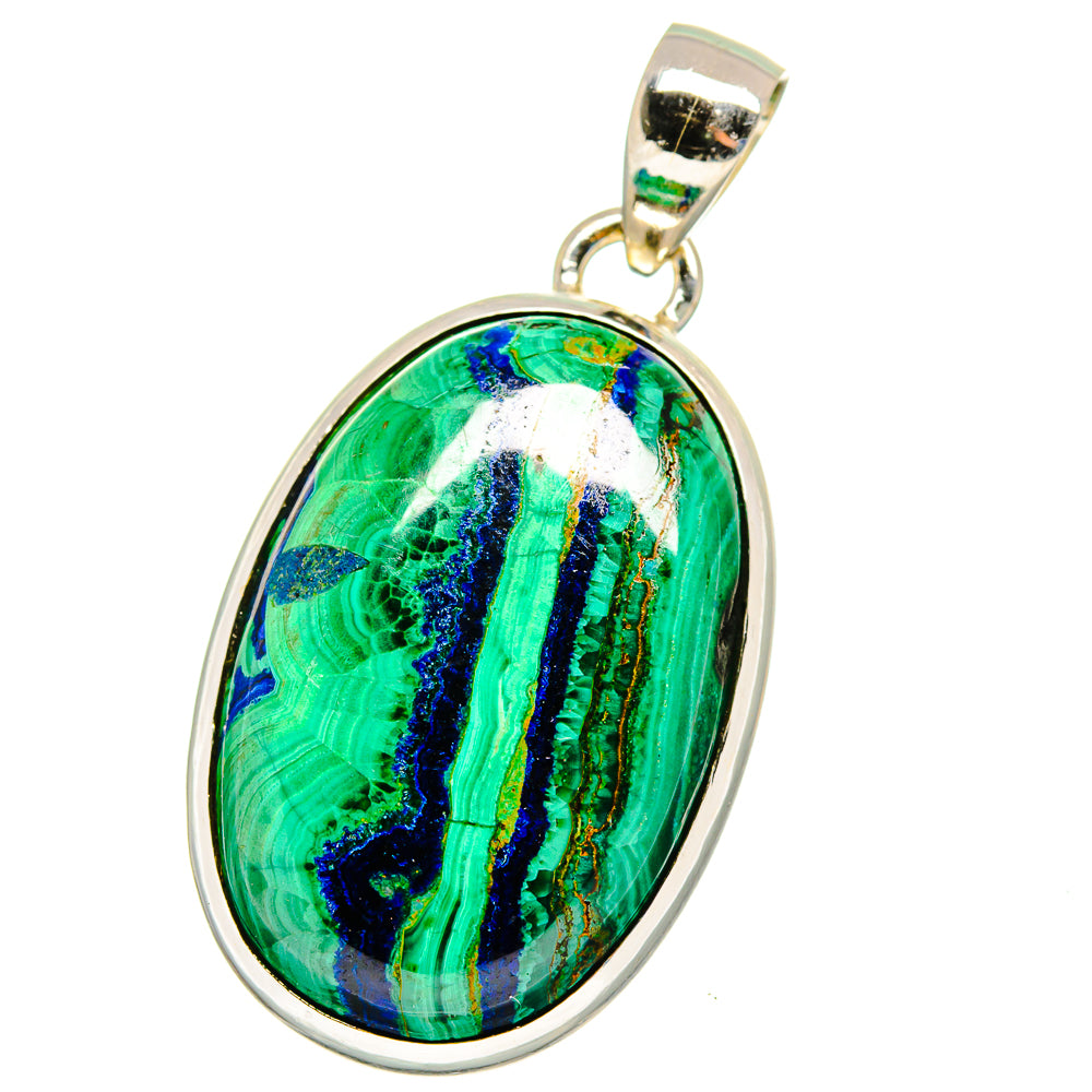 Malachite In Chrysocolla Pendants handcrafted by Anasilvercos - PD16302