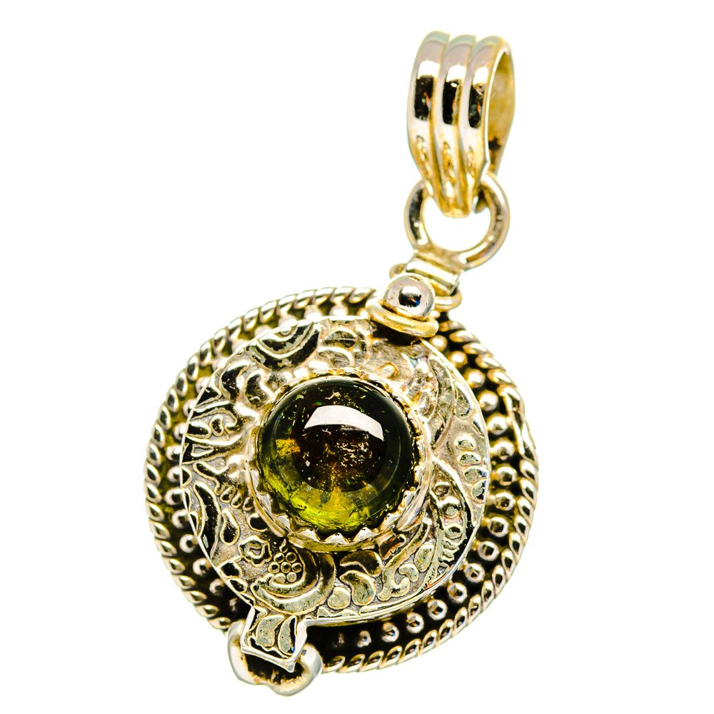 Green Tourmaline Pendants handcrafted by Anasilvercos - PD16334