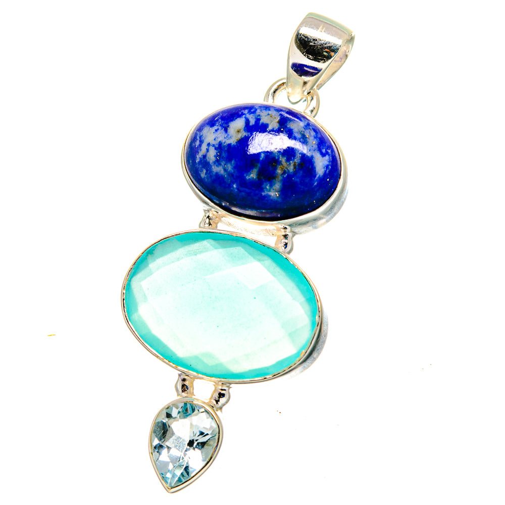 Aqua Chalcedony Pendants handcrafted by Anasilvercos - PD16362