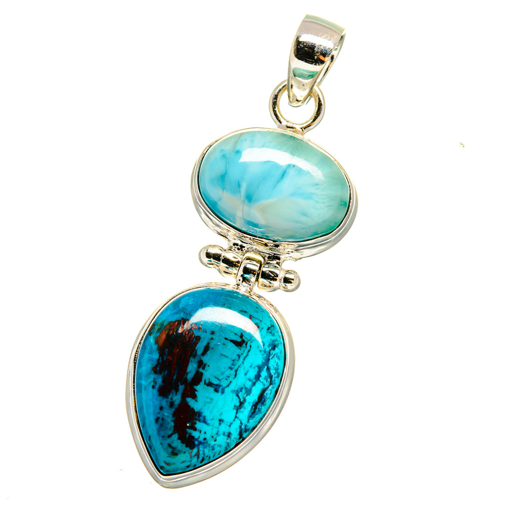 Shattuckite, Larimar Pendants handcrafted by Anasilvercos - PD16417