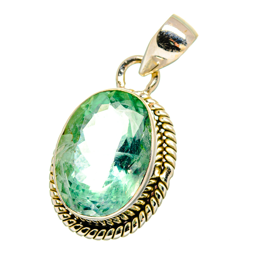 Green Fluorite Pendants handcrafted by Anasilvercos - PD16434