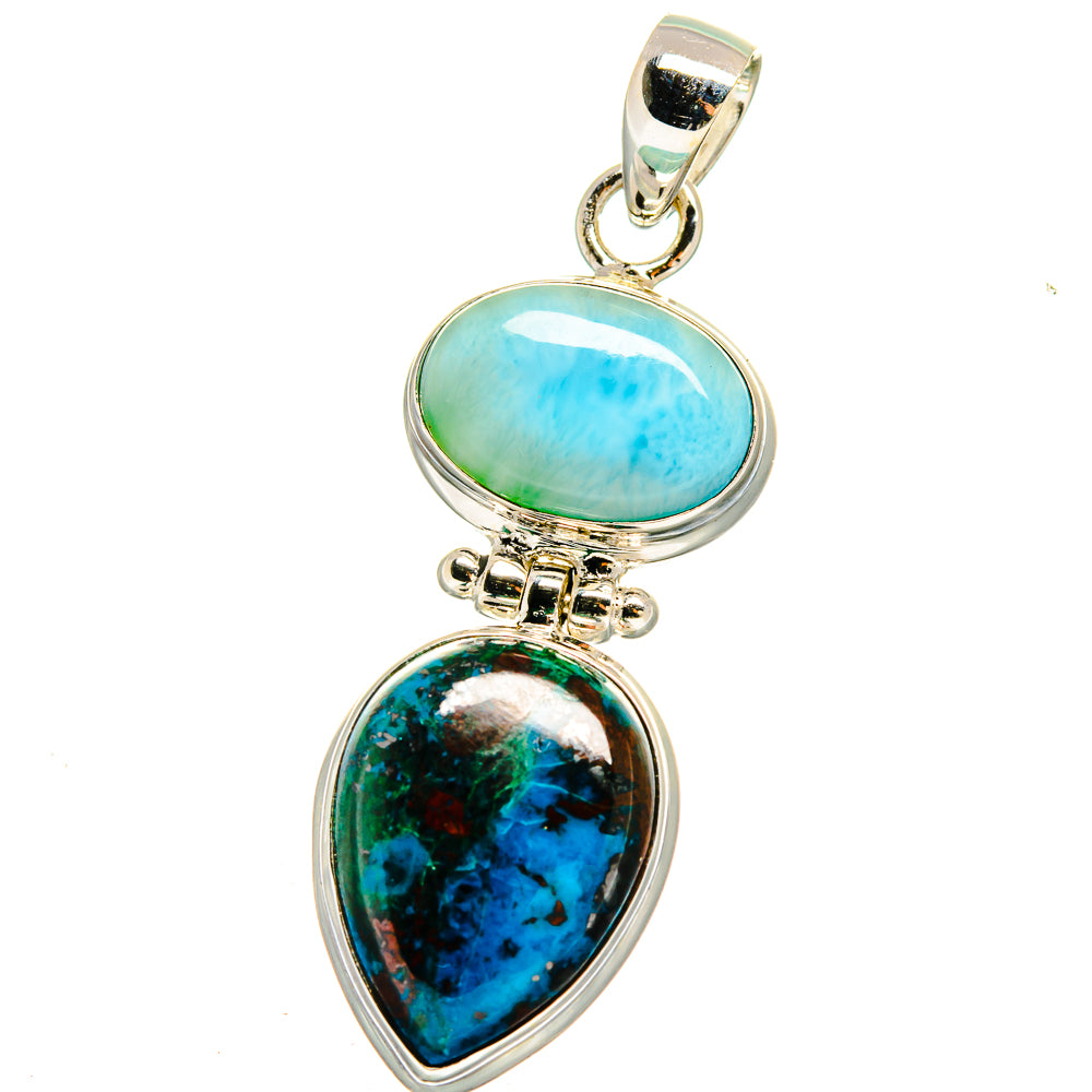Shattuckite, Larimar Pendants handcrafted by Anasilvercos - PD16437