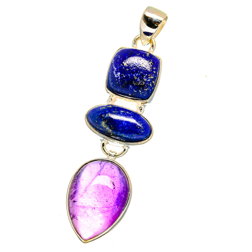 Amethyst, Lapis Lazuli Pendants handcrafted by Anasilvercos - PD16449