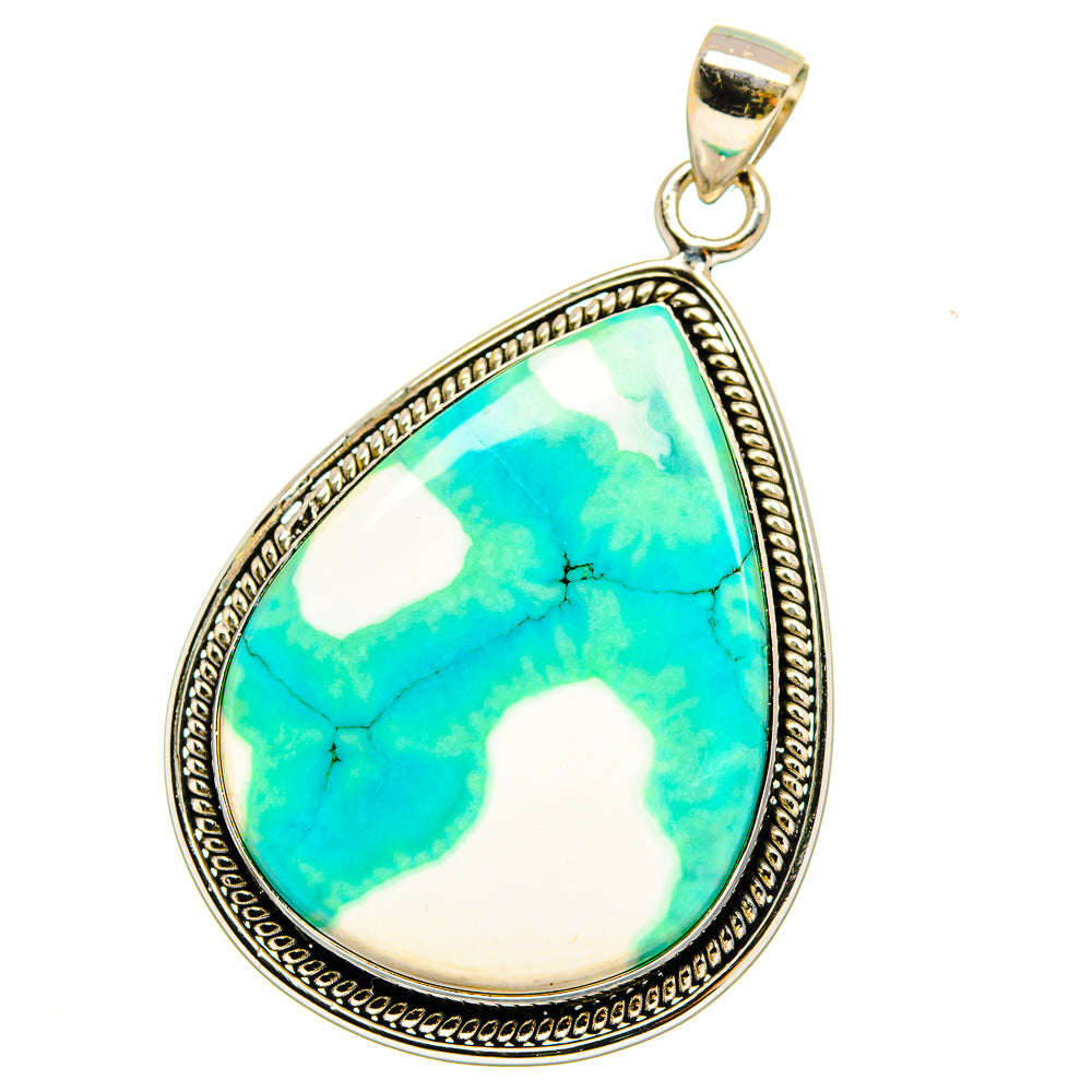 Green Howlite Pendants handcrafted by Anasilvercos - PD16454
