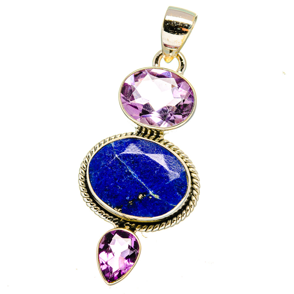 Lapis Lazuli, Amethyst Pendants handcrafted by Anasilvercos - PD16476