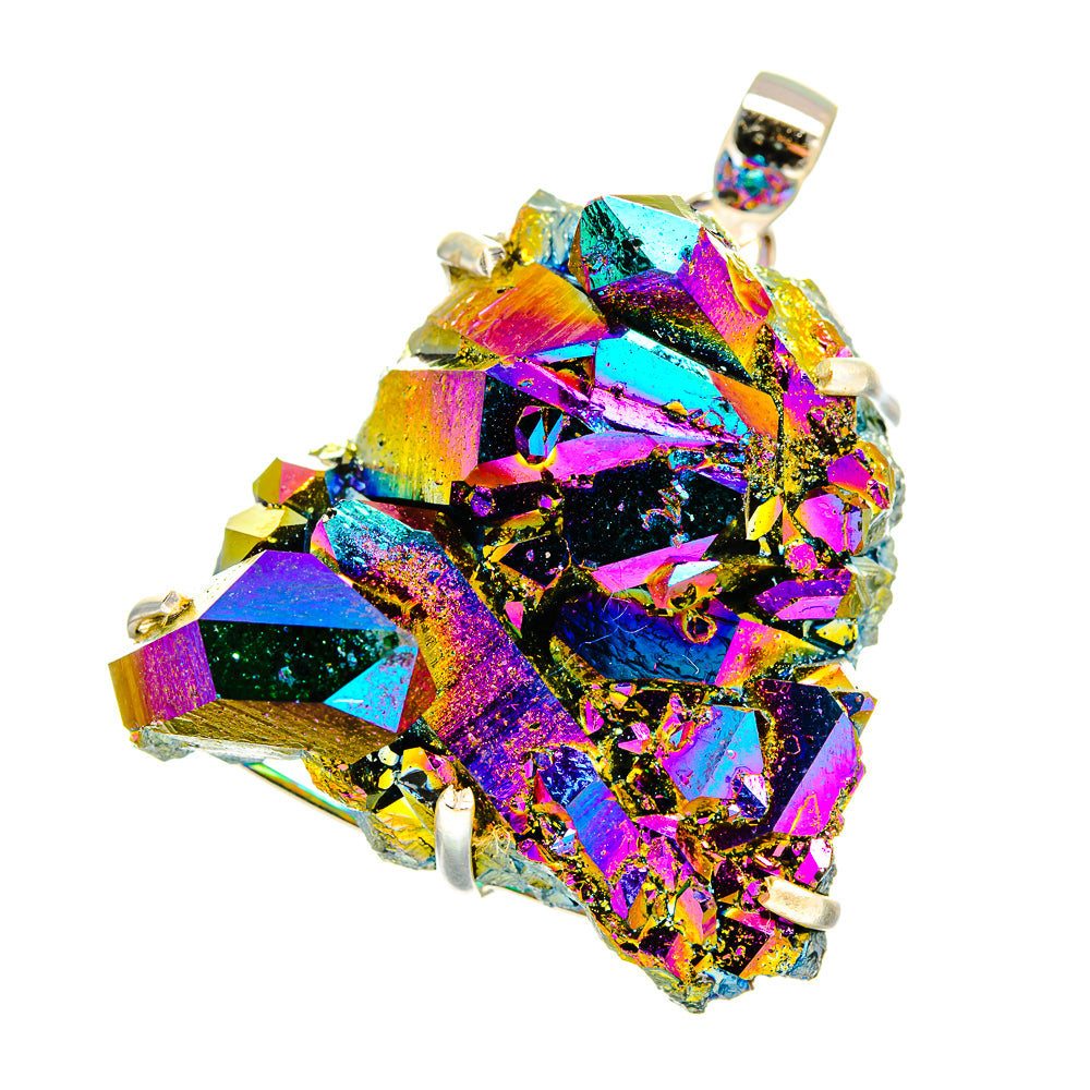 Titanium Sunshine Druzy Pendants handcrafted by Anasilvercos - PD16521