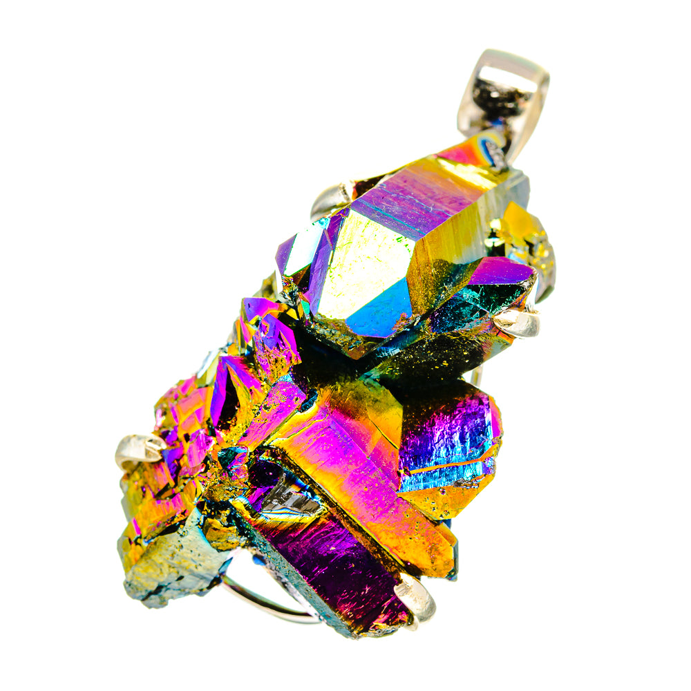 Titanium Sunshine Druzy Pendants handcrafted by Anasilvercos - PD16522