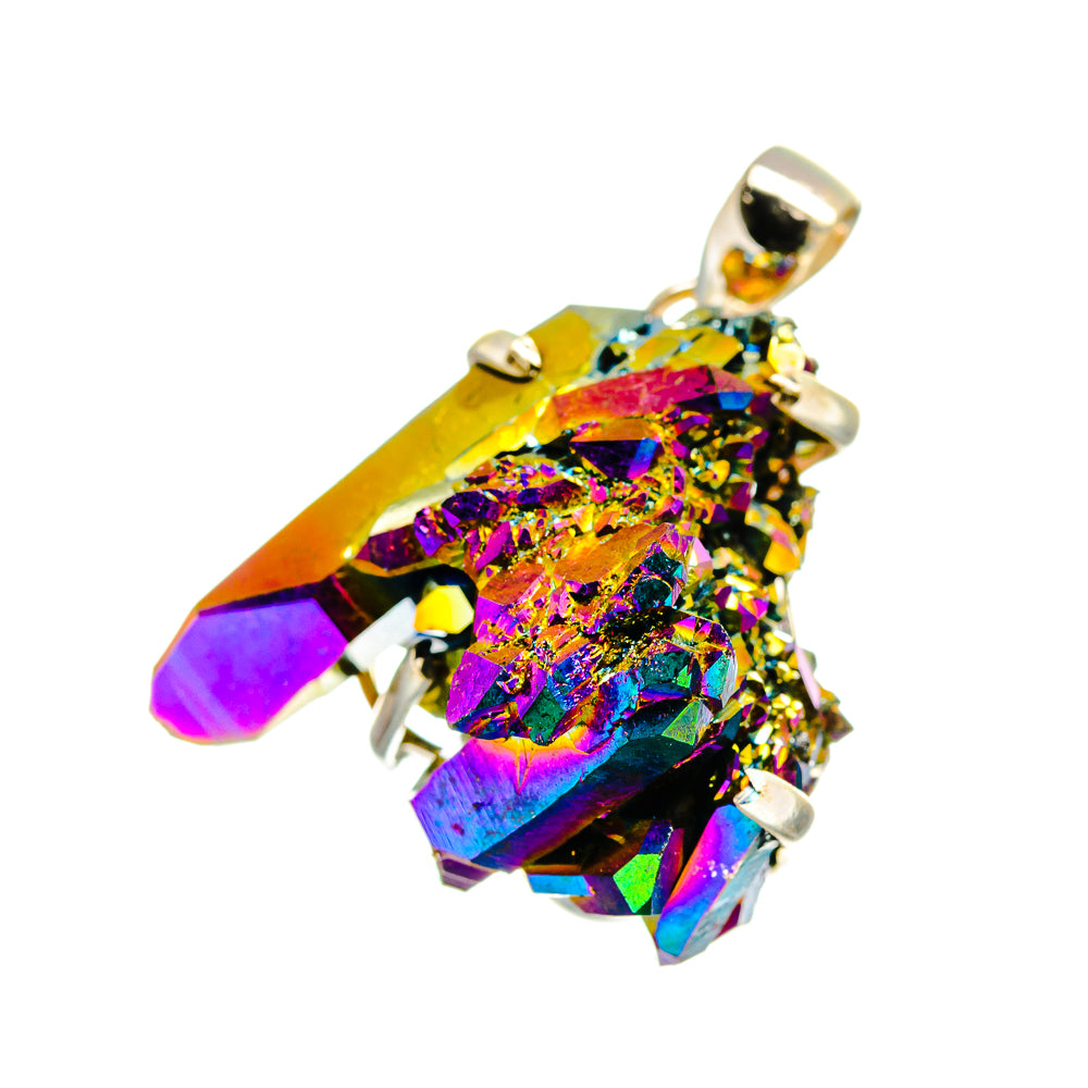 Titanium Sunshine Druzy Pendants handcrafted by Anasilvercos - PD16523