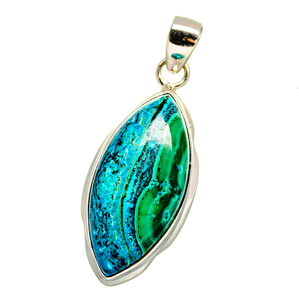 Malachite In Chrysocolla Pendants handcrafted by Anasilvercos - PD16538