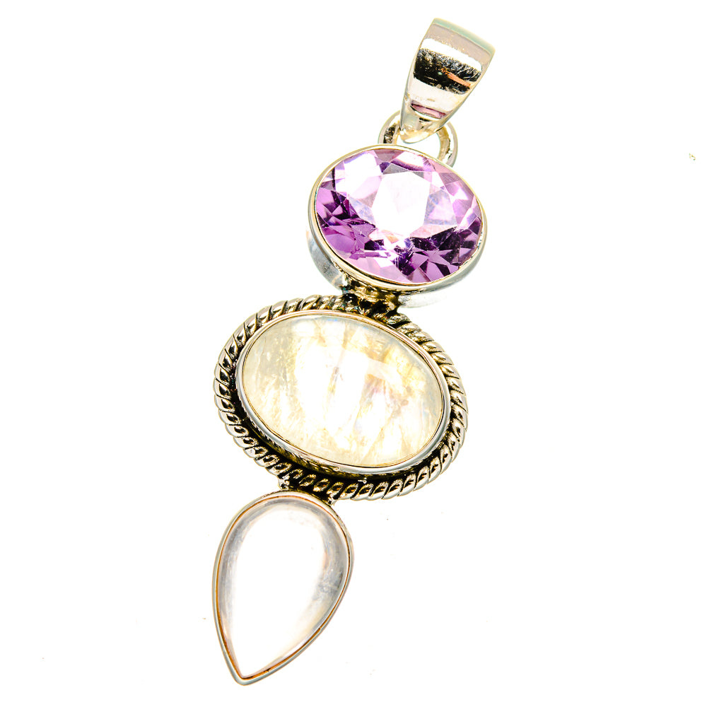 Rainbow Moonstone Pendants handcrafted by Anasilvercos - PD16562