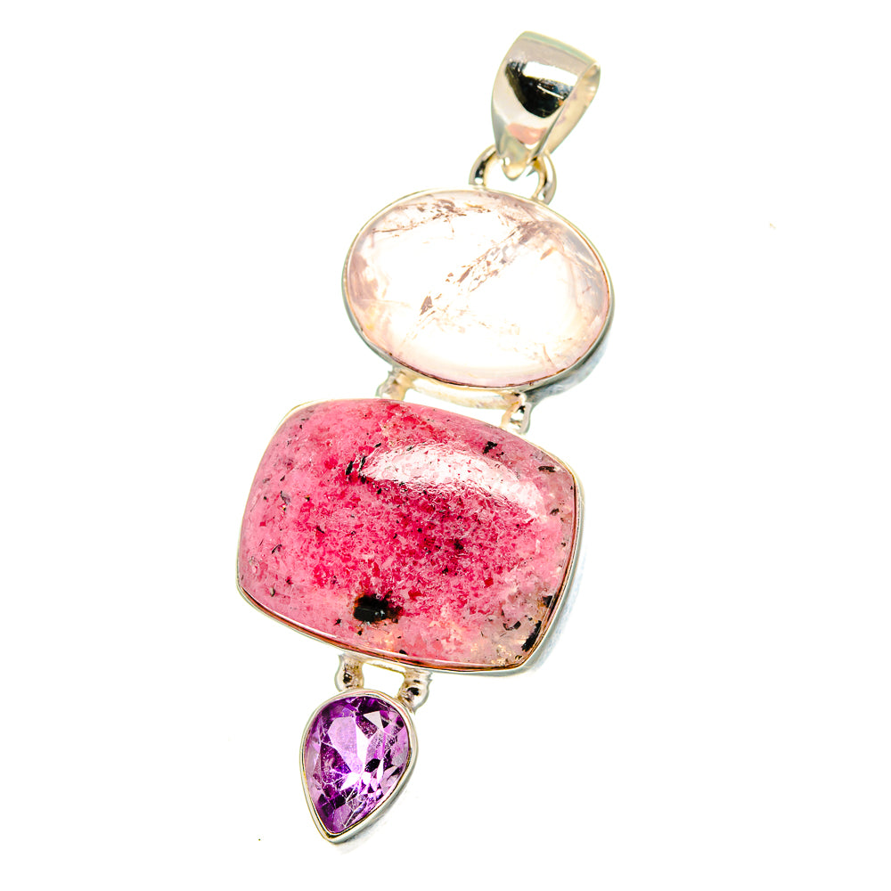Rhodonite Pendants handcrafted by Anasilvercos - PD16563